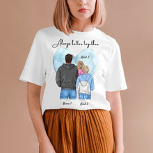 Laden Sie das Bild in den Galerie-Viewer, Bester Papa, Lieblingsmensch - Personalisiertes T-Shirt mit Vater &amp; Kinder/Jugendliche (100% Baumwolle, Unisex)
