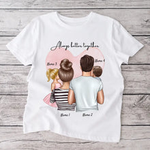 Afbeelding in Gallery-weergave laden, Famille heureuse - T-shirt personnalisé (ouders &amp; 1-4 kinderen)
