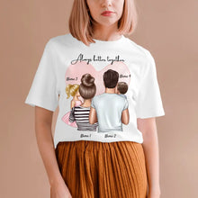 Load image into Gallery viewer, Famille heureuse - T-shirt personnalisé (ouders &amp; 1-4 kinderen)
