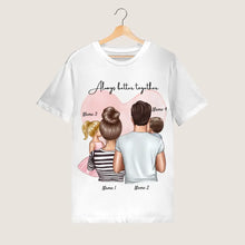 Afbeelding in Gallery-weergave laden, Famille heureuse - T-shirt personnalisé (ouders &amp; 1-4 kinderen)
