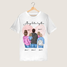 Afbeelding in Gallery-weergave laden, Ma famille, mes personnes préférées - T-shirt personnalisé (ouders &amp; 1-4 kinderen)
