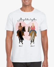 Afbeelding in Gallery-weergave laden, Beste Pferde-Freundinnen - Personalisiertes T-Shirt (1-3 Reiterinnen)
