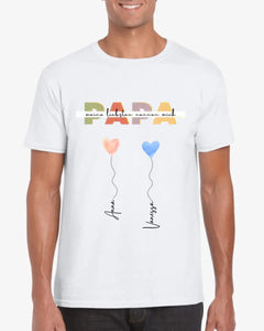 Mijn dierbaren noemen me PAPA - Gepersonaliseerd T-shirt (100% katoen, unisex)