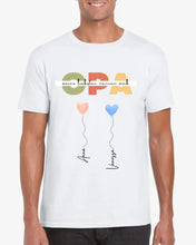 Load image into Gallery viewer, Mijn dierbaren noemen me OPA - Gepersonaliseerd t-shirt opa met kleinkinderen (100% katoen, unisex)
